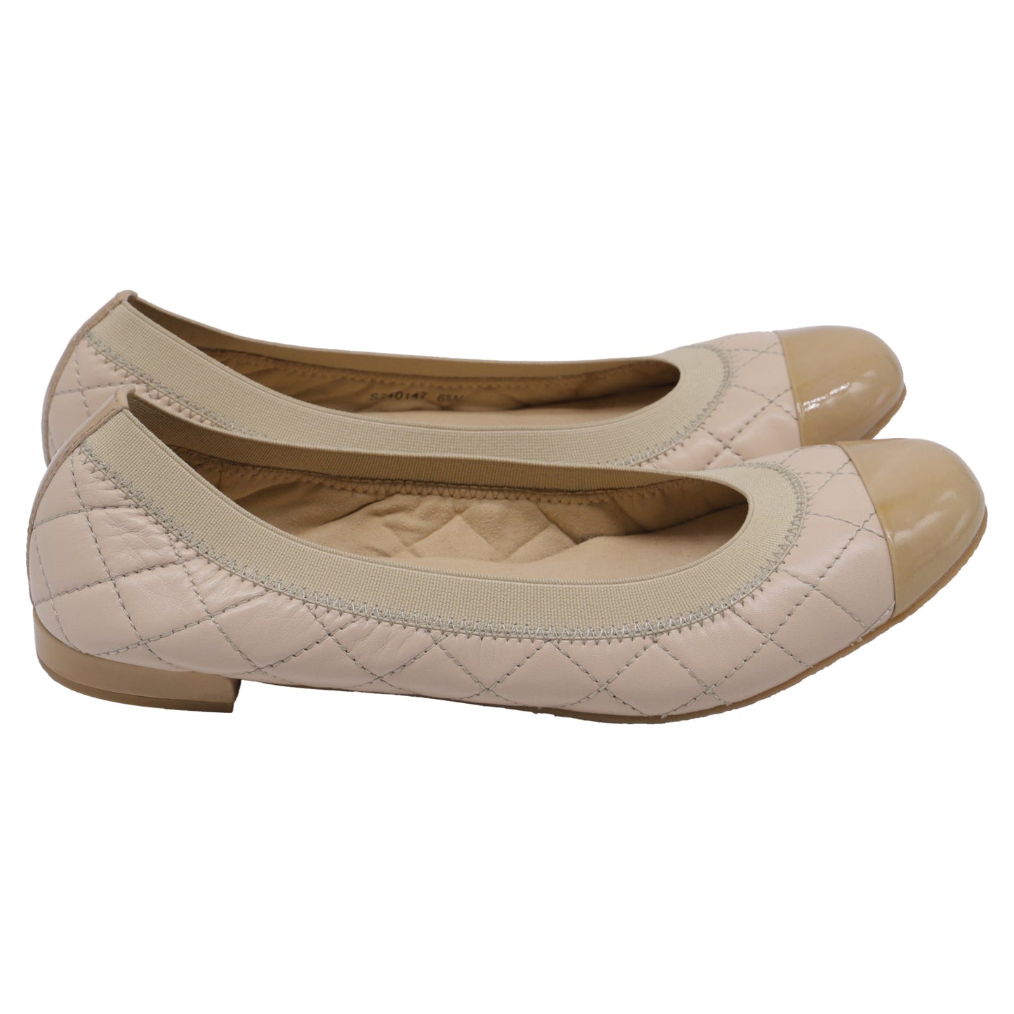 Baletas de cuero color beige