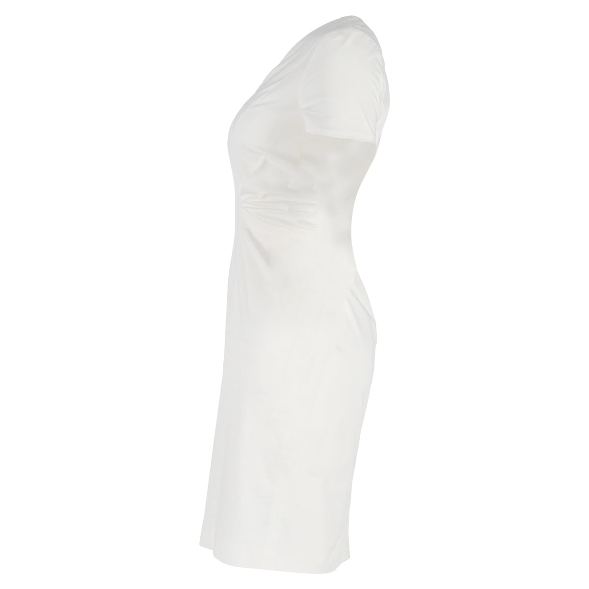 Vestido con cuello en V color blanco