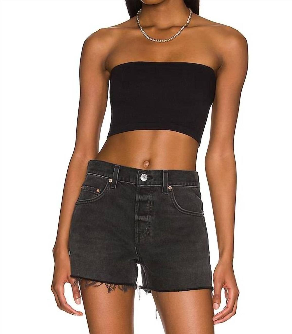 Top sin tirantes color negro