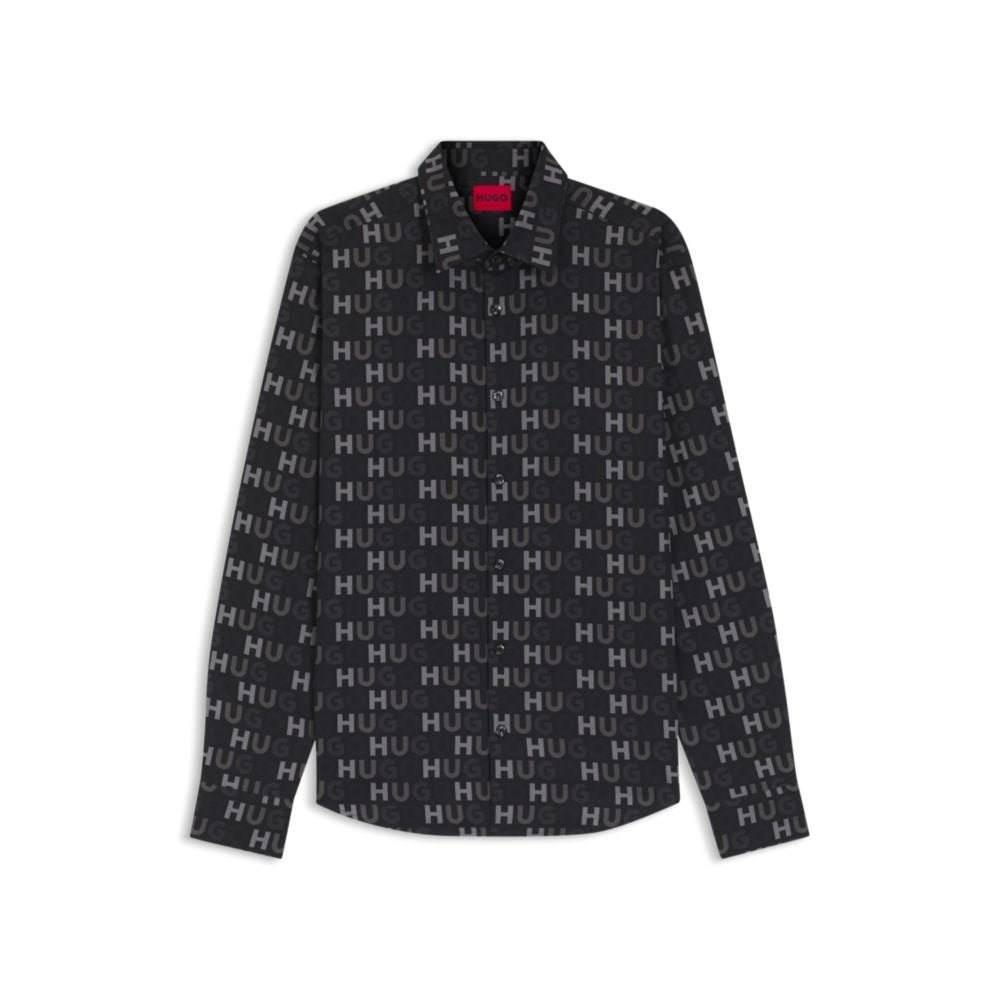 Camisa de algodón de corte ajustado con estampado