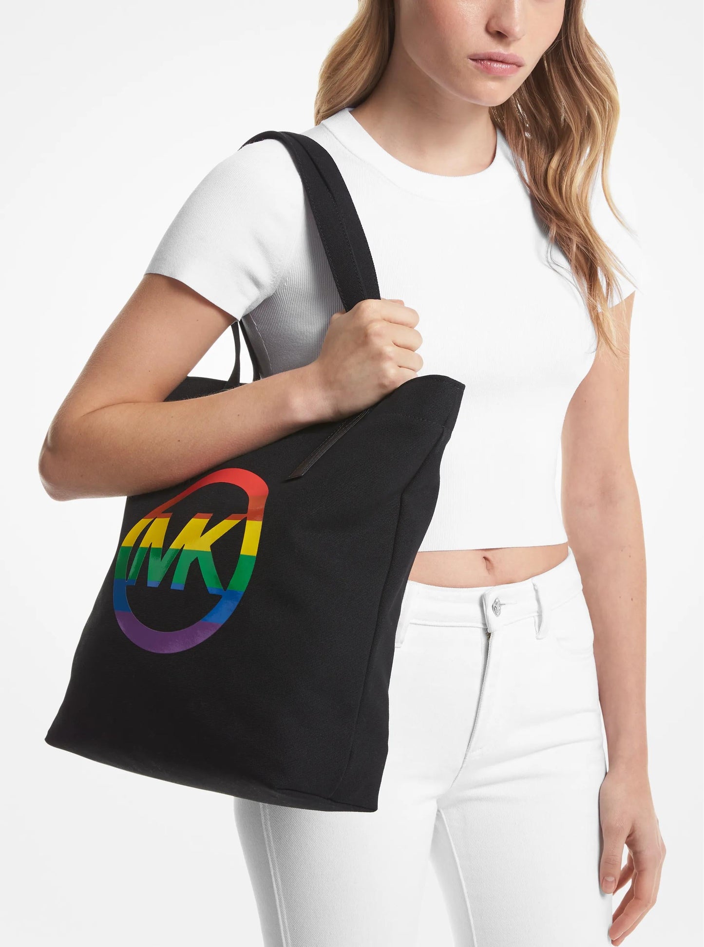 Bolso tote de algodón multicolor