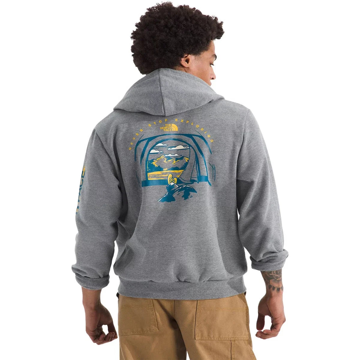 Buzo con capucha de hombre con estampado color gris