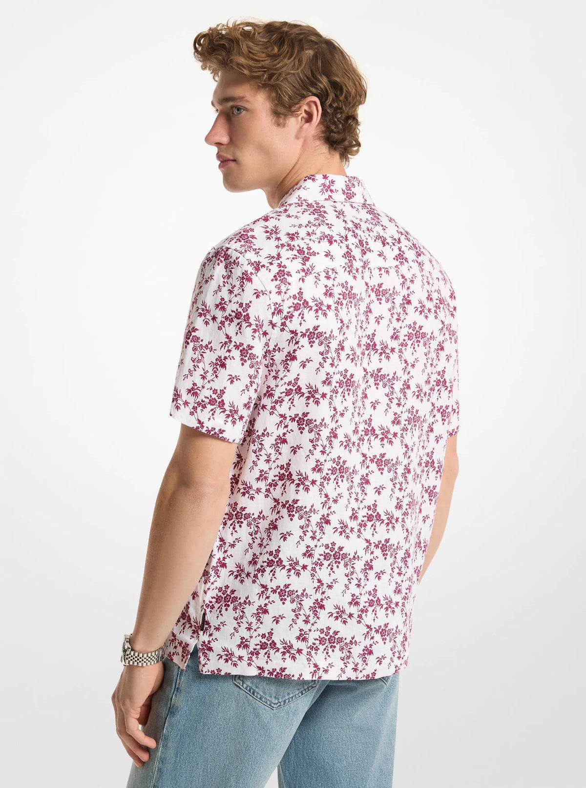 Camisa de lino con estampado floral