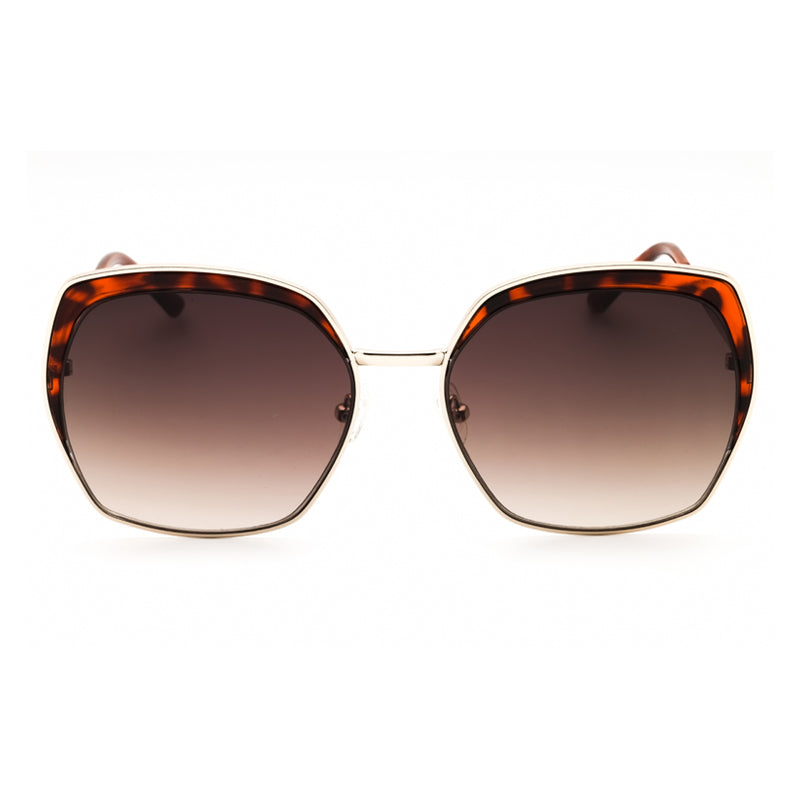 Gafas color café y dorado