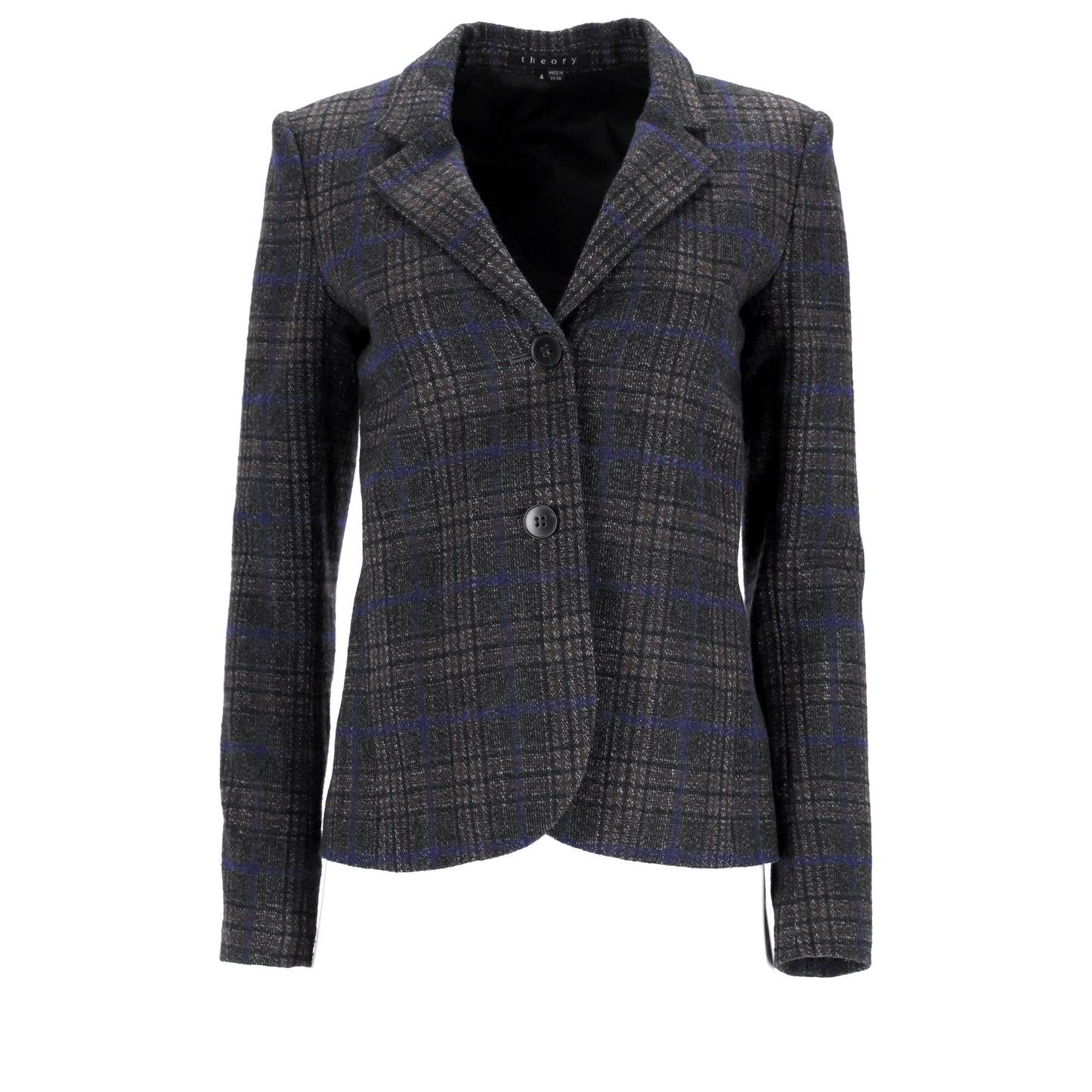 Blazer de lana a cuadros color gris