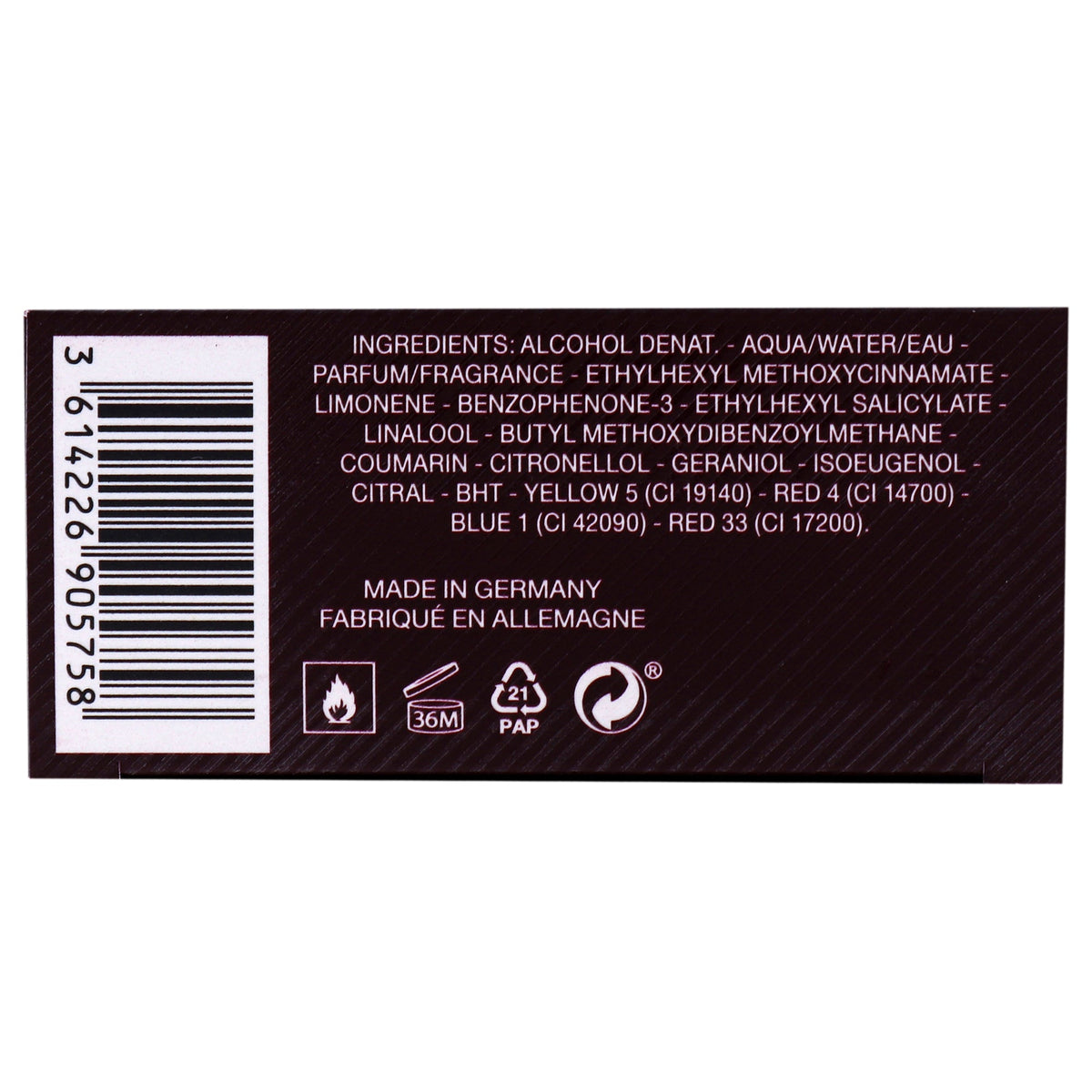 Perfume de hombre eau de toilette 3,3 oz