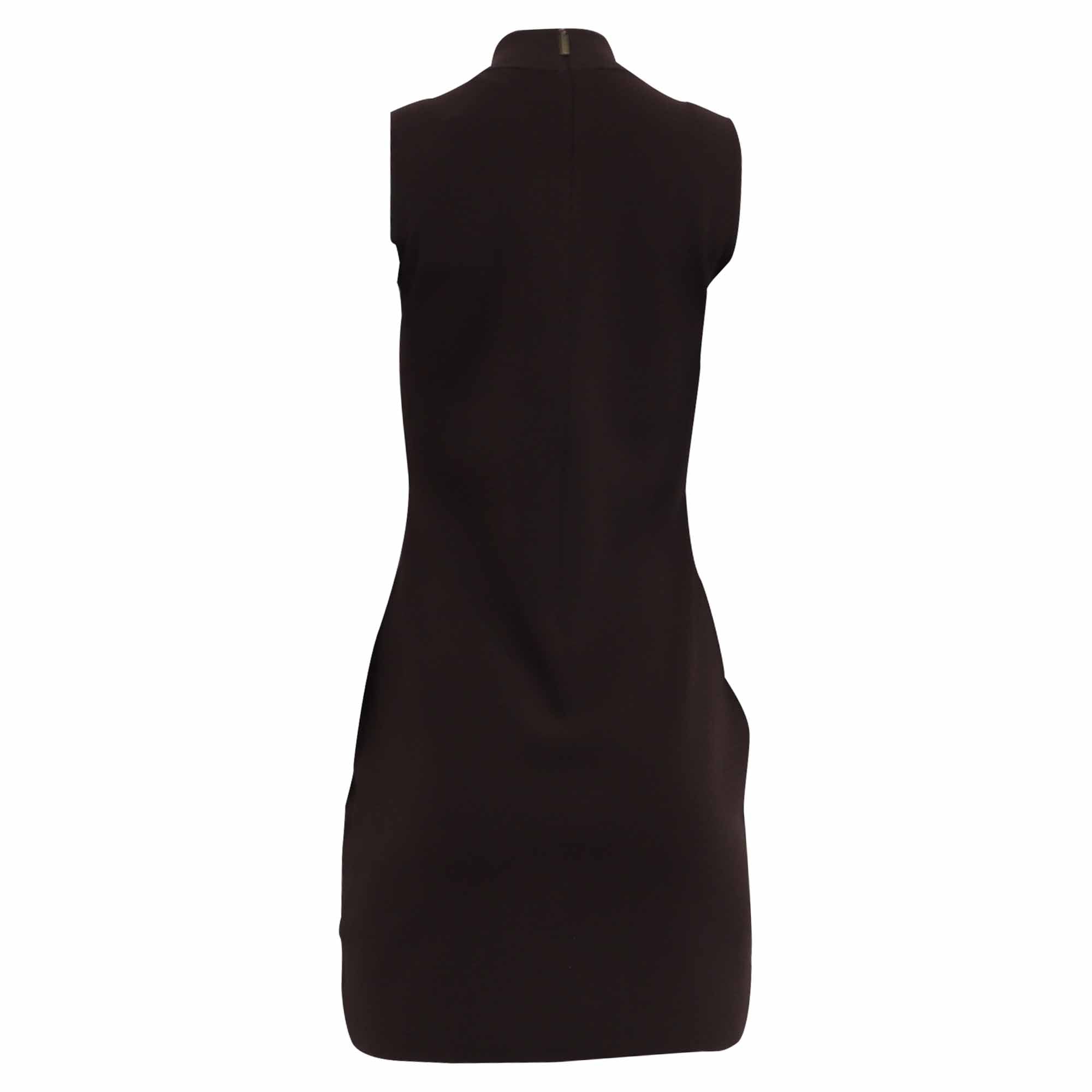 Vestido corto sin mangas color café