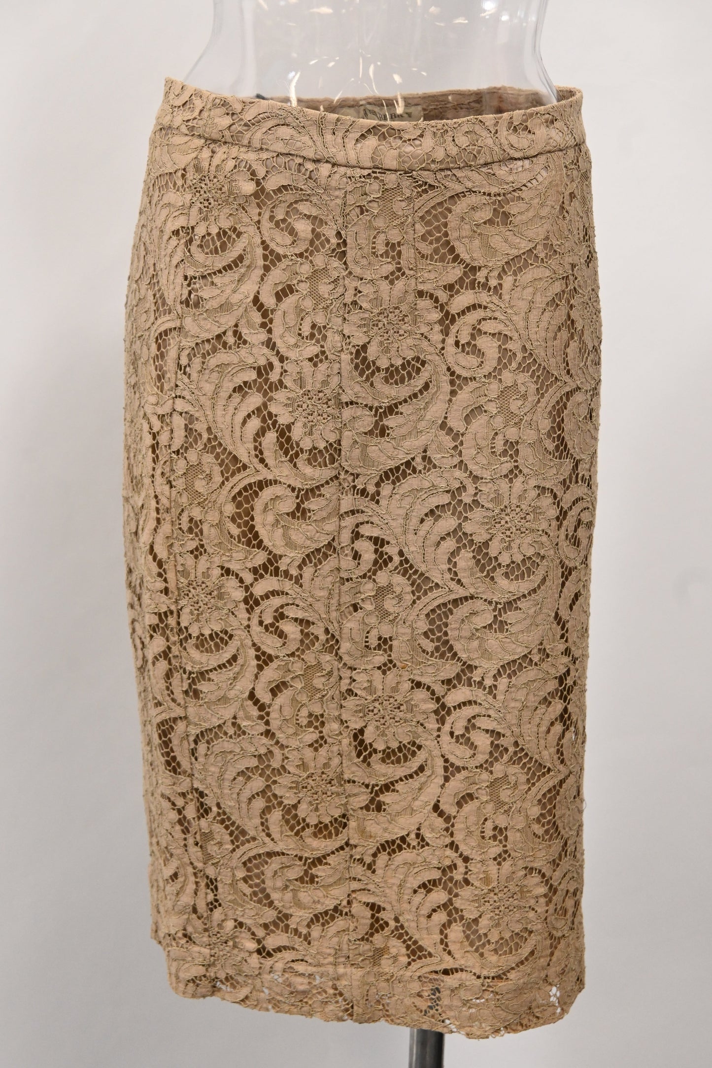 Falda midi color café