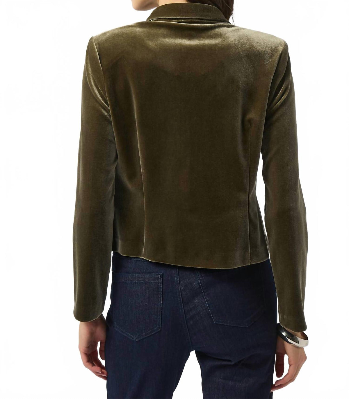 Blazer de terciopelo color caqui