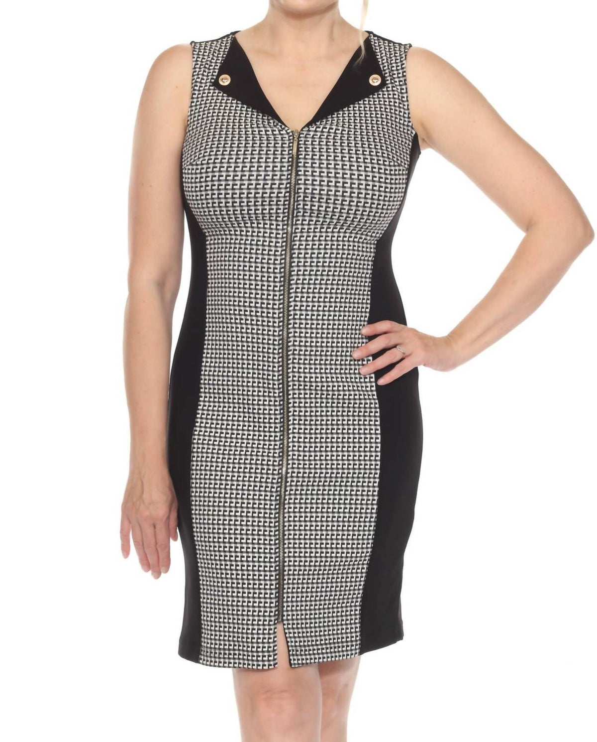 Vestido corto color negro y blanco