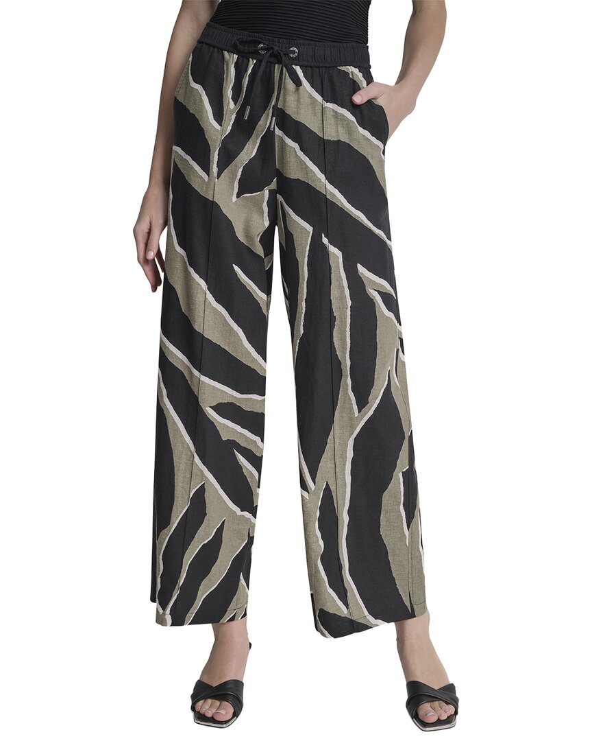 Pantalón de mezcla de lino con estampado