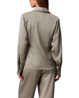 Calvin Klein Camisa Entallada de Satín Martillado