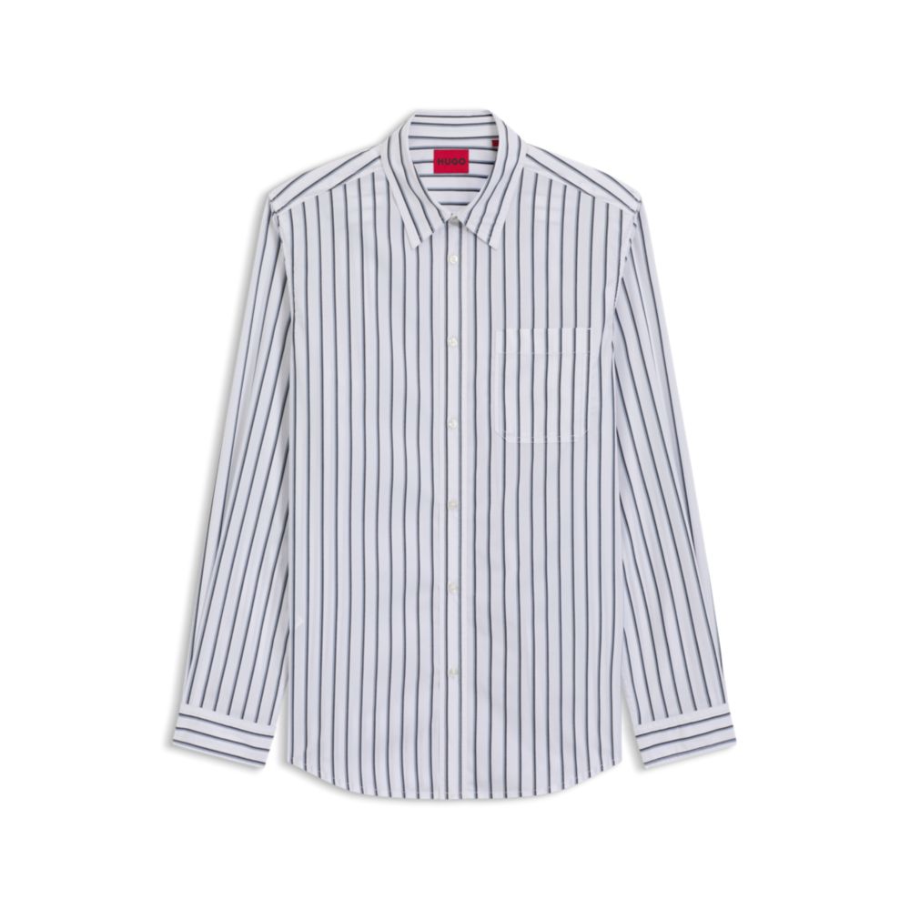 Camisa de algodón de corte amplio a rayas