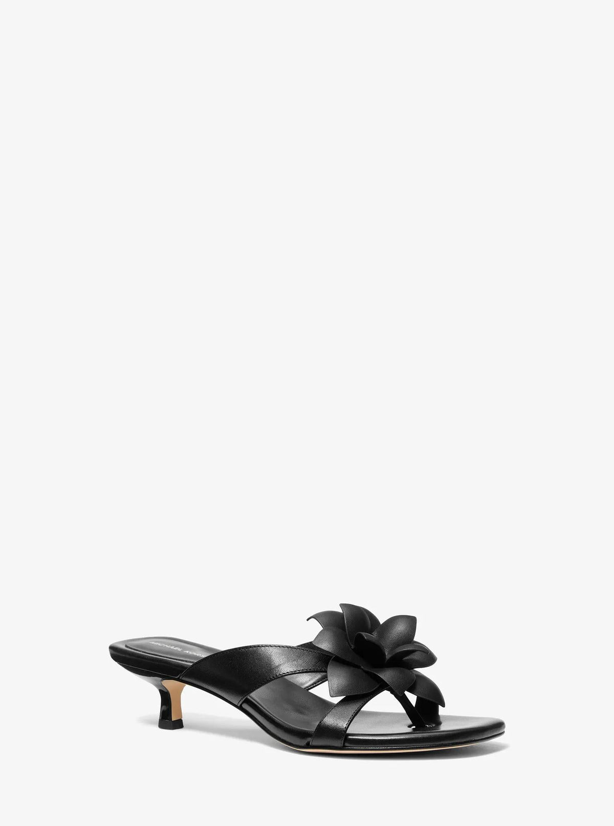 Sandalias de cuero con estampado floral