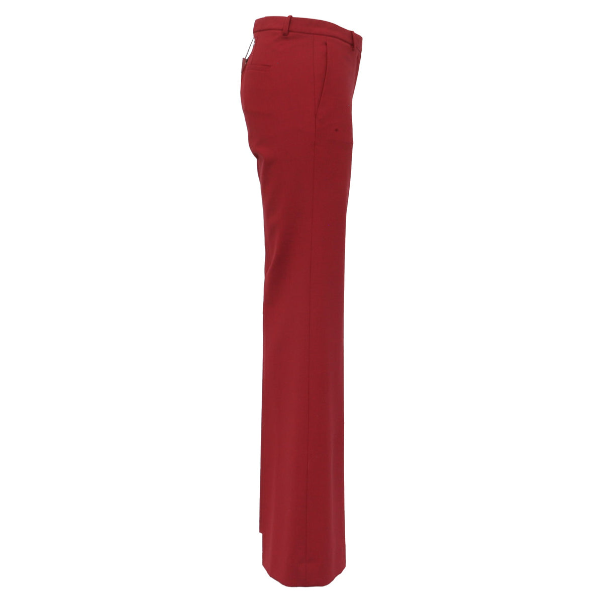 Pantalón de lana de corte recto color rojo