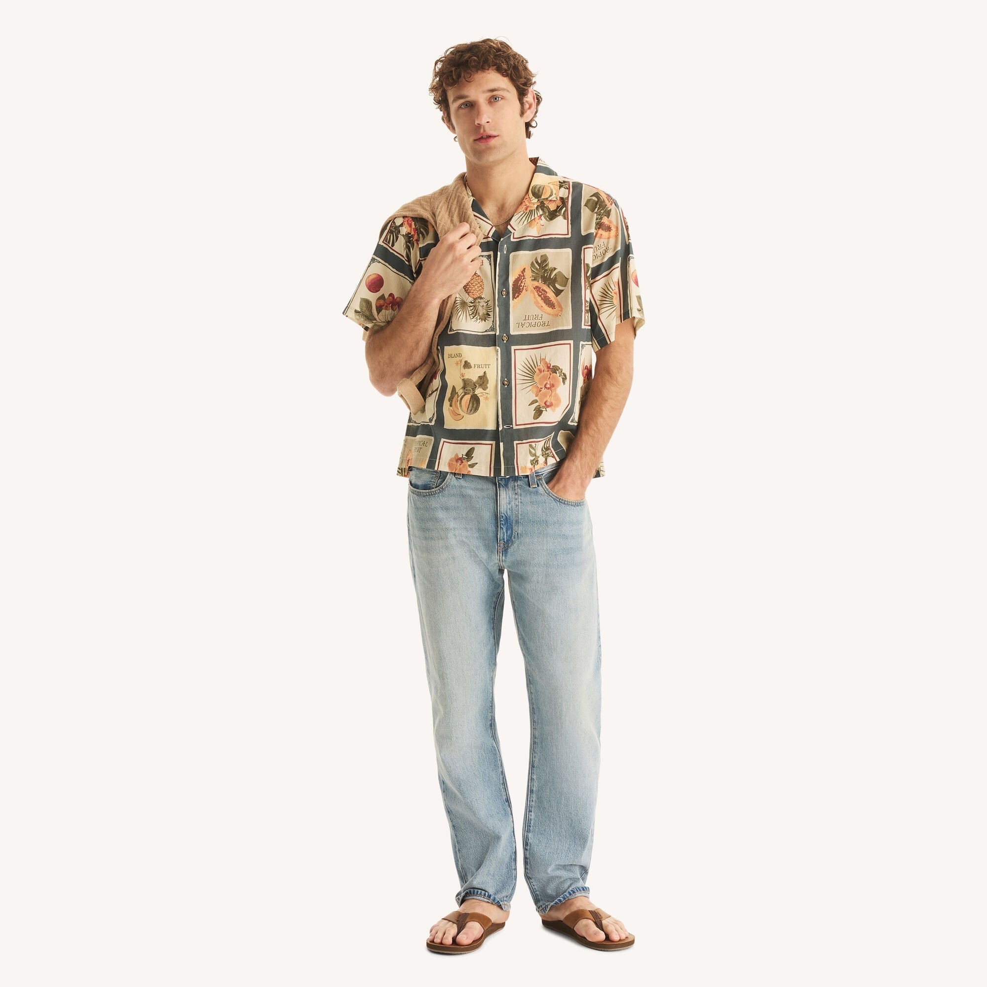 Camisa de hombre de manga corta con estampado