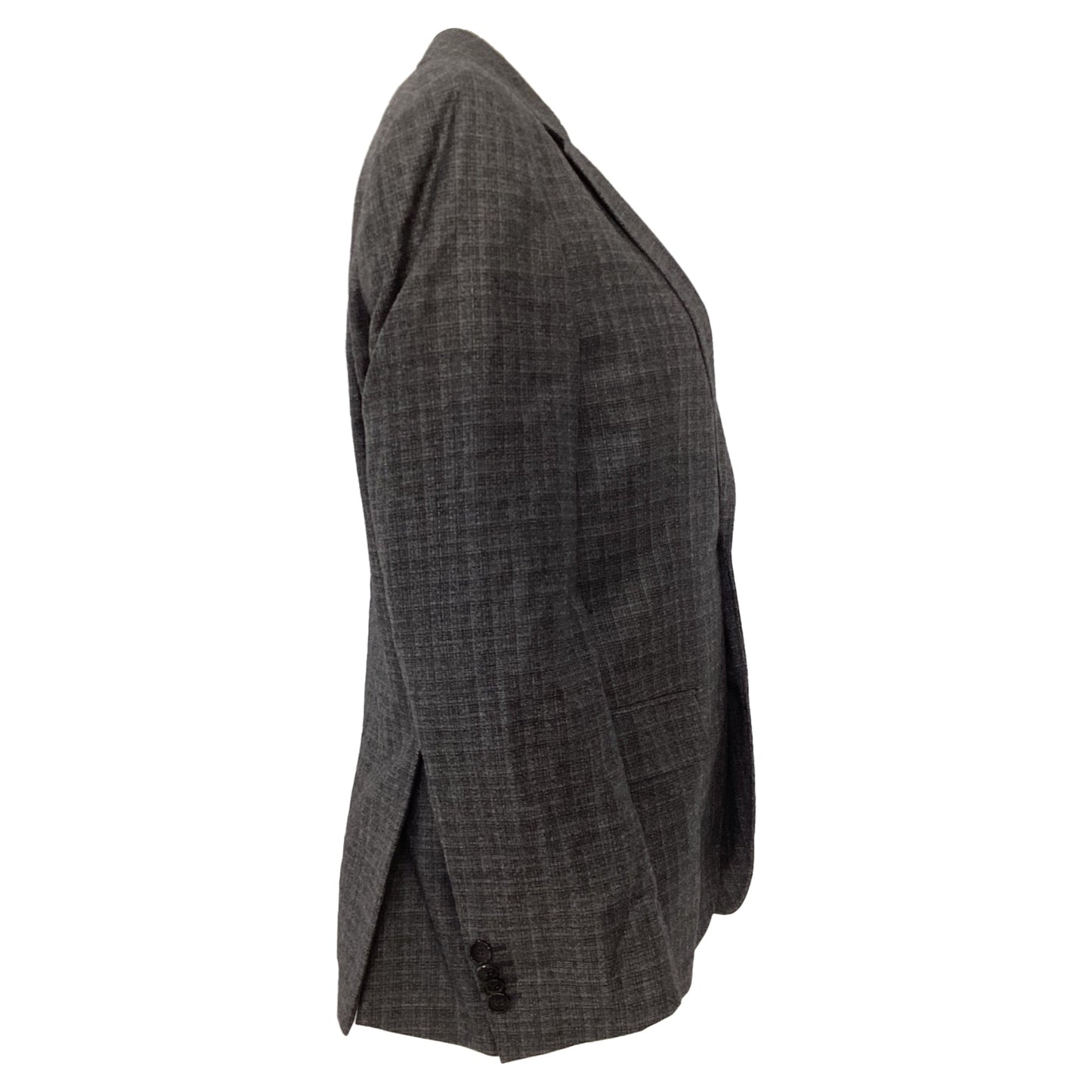 Blazer de lana a cuadros color gris