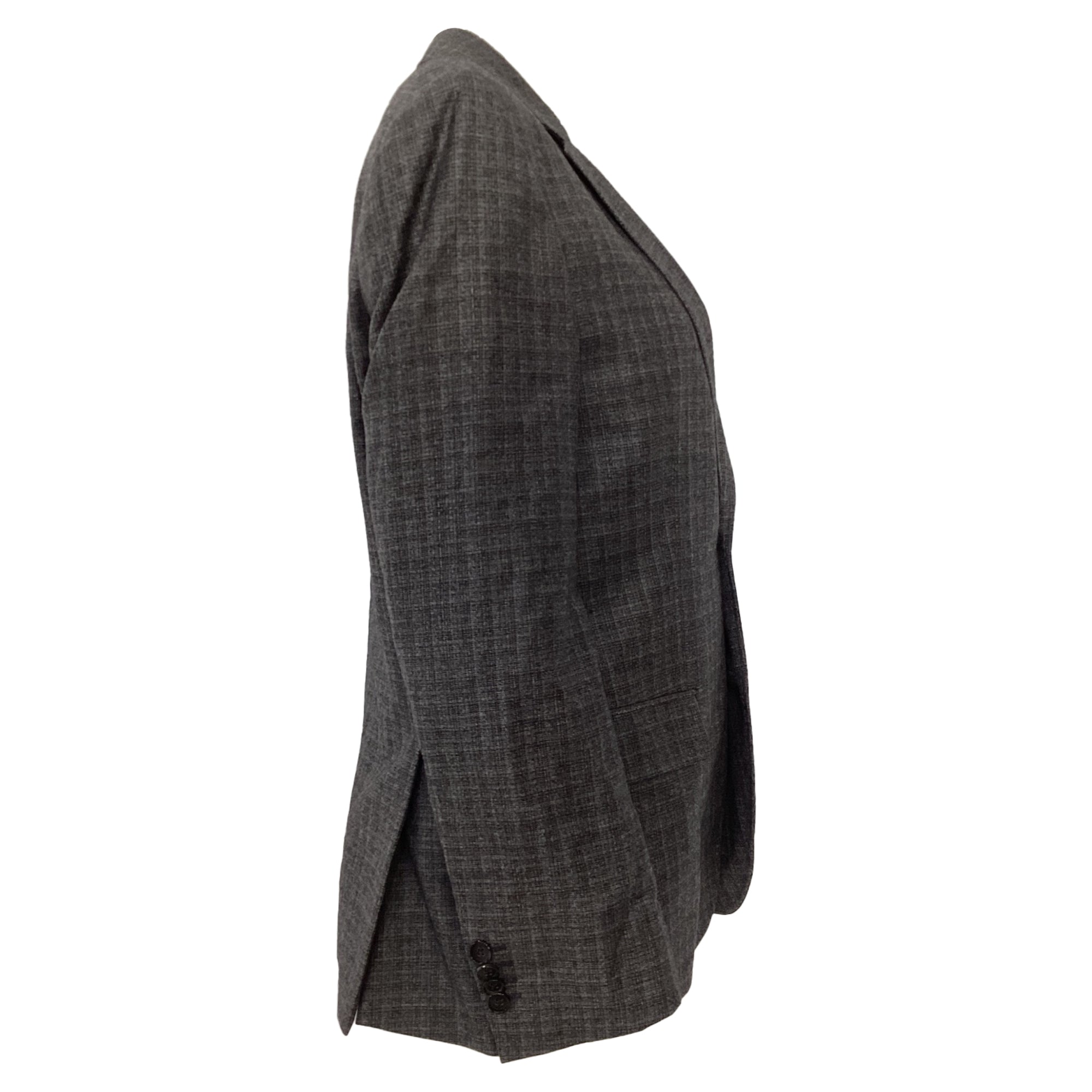 Blazer de lana a cuadros color gris