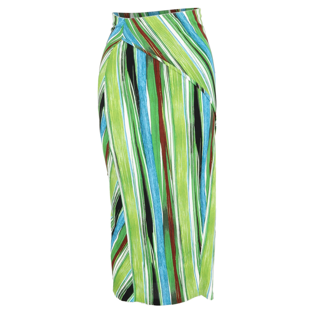 Falda midi a rayas multicolor
