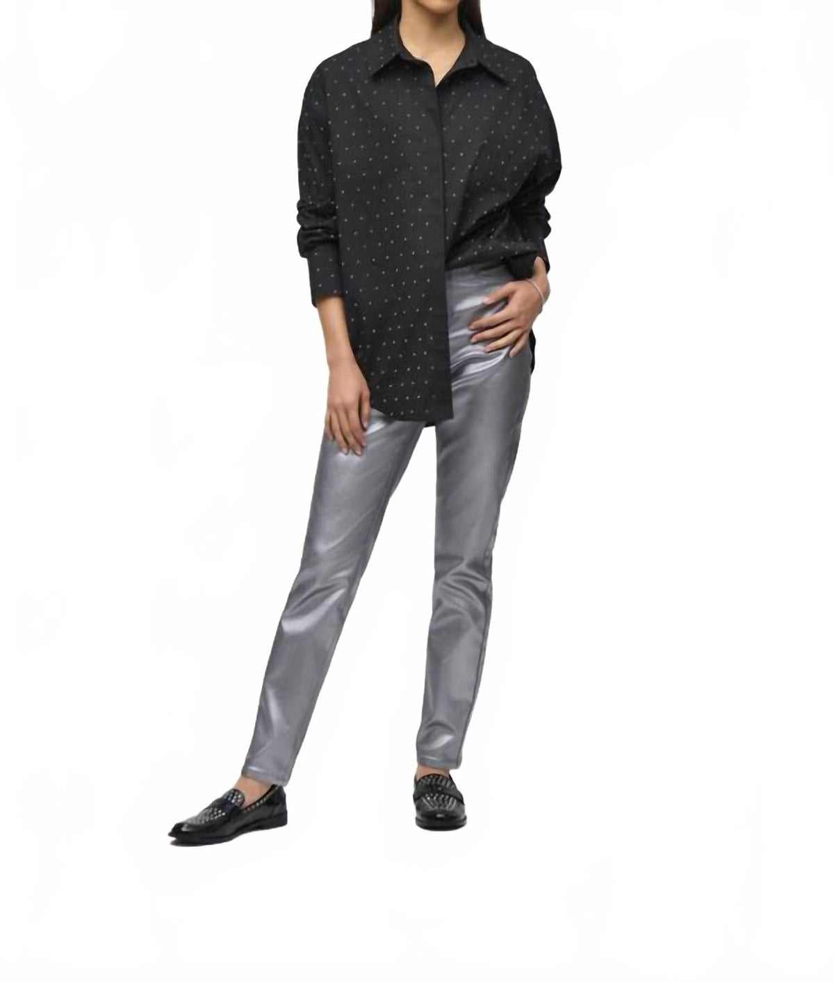 Blusa de algodón color negro
