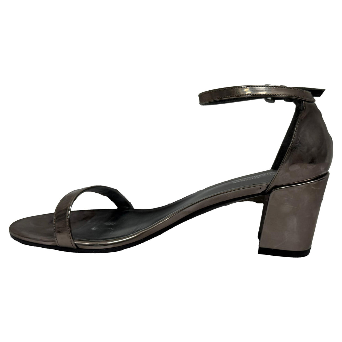 Sandalias de cuero color plateado