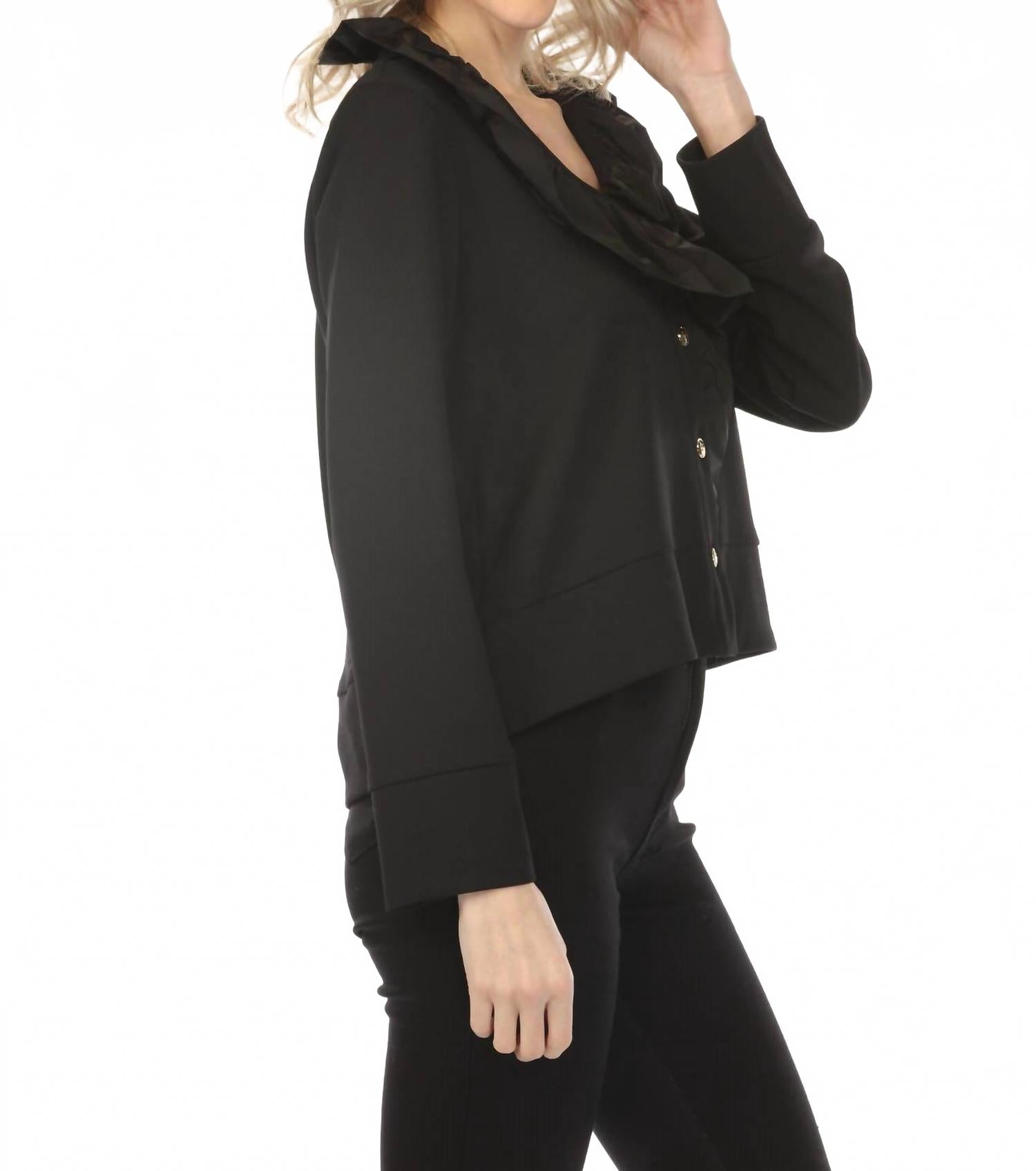 Chaqueta de manga larga color negro