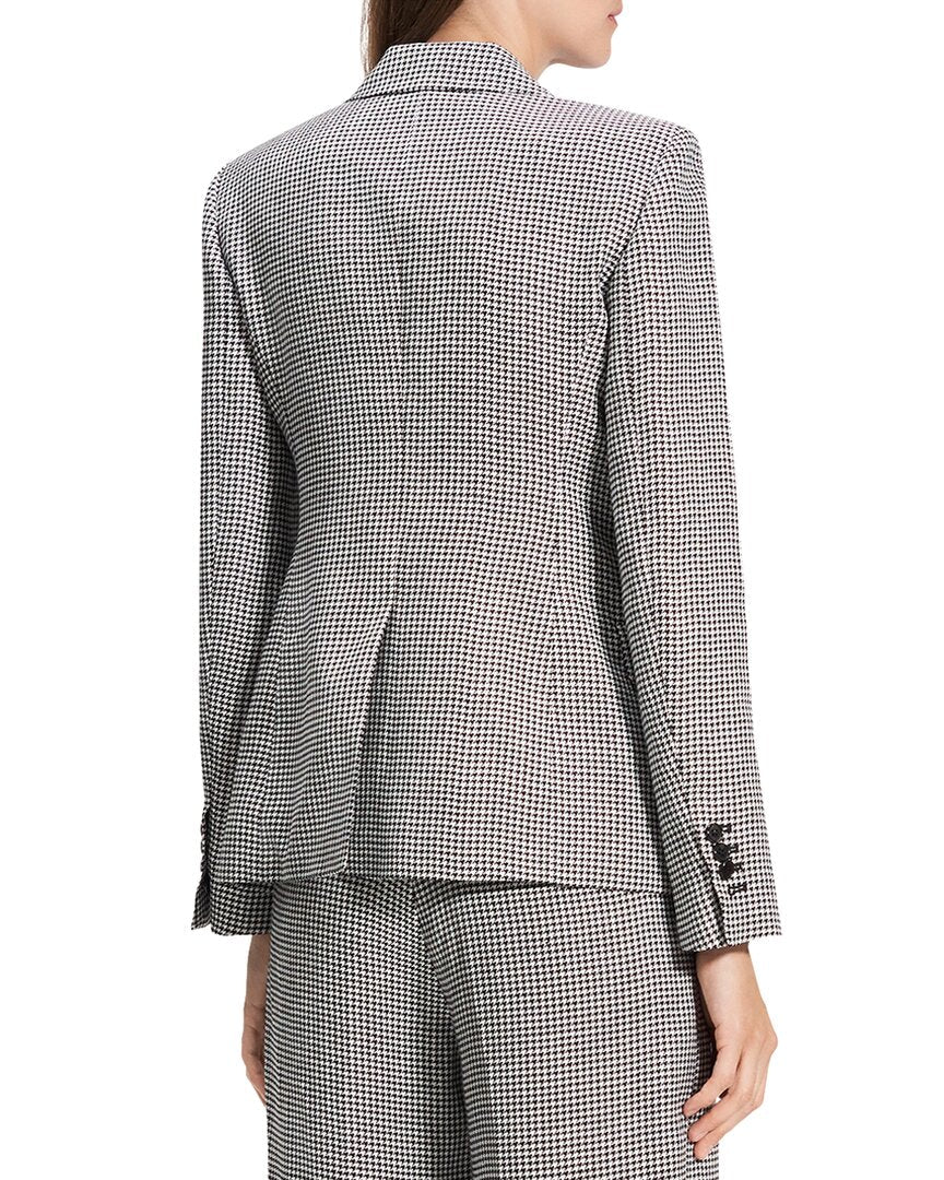 Blazer de mezcla de lino de corte ajustado
