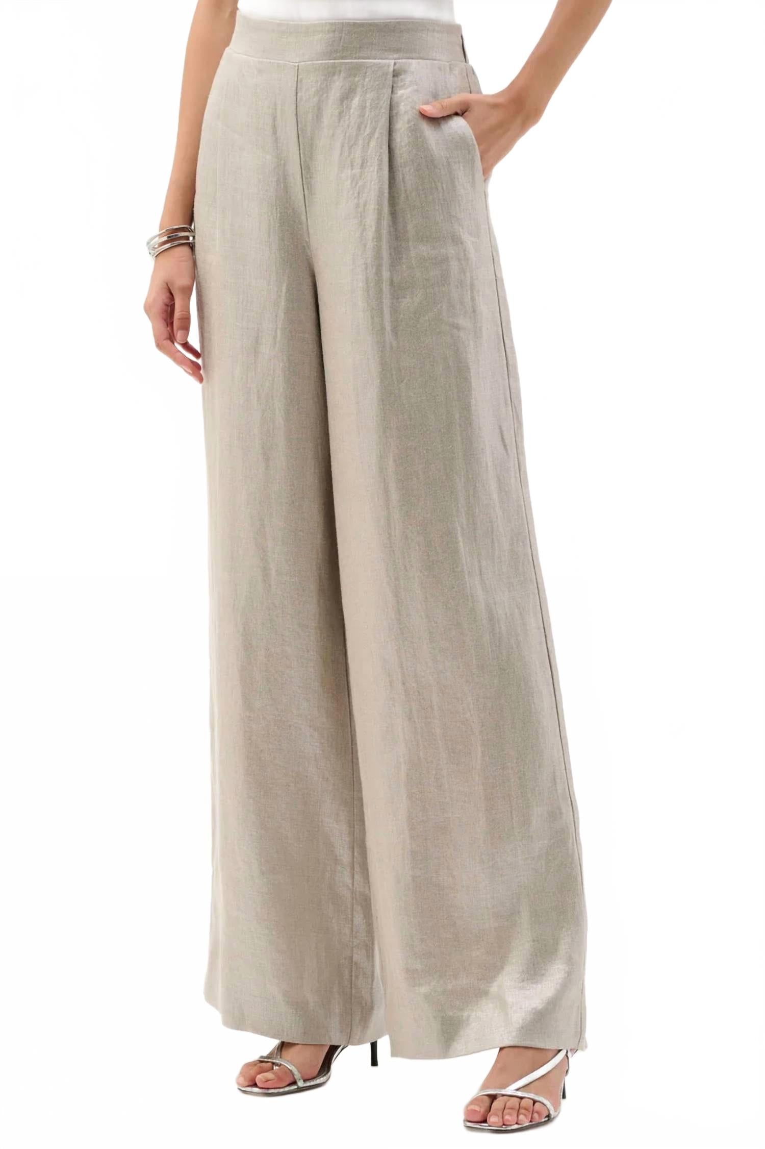 Pantalón de lino de pierna ancha