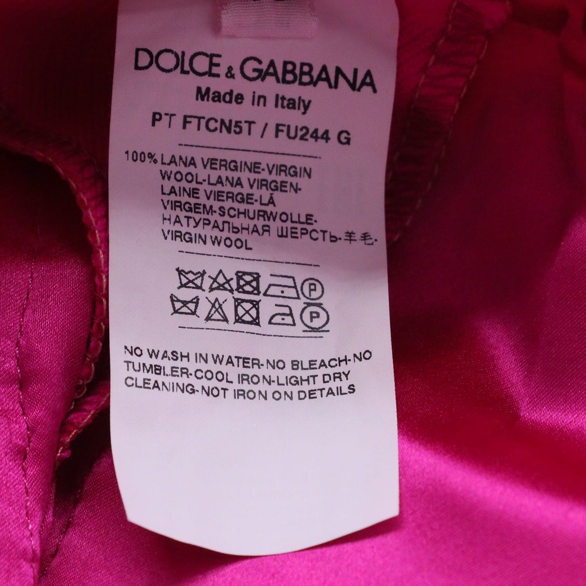 Pantalón de lana de tiro alto color rosado