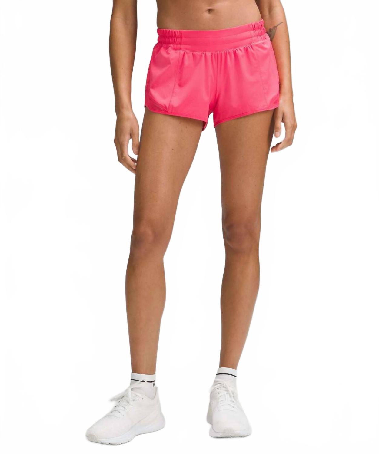 Short de tiro bajo color rosado