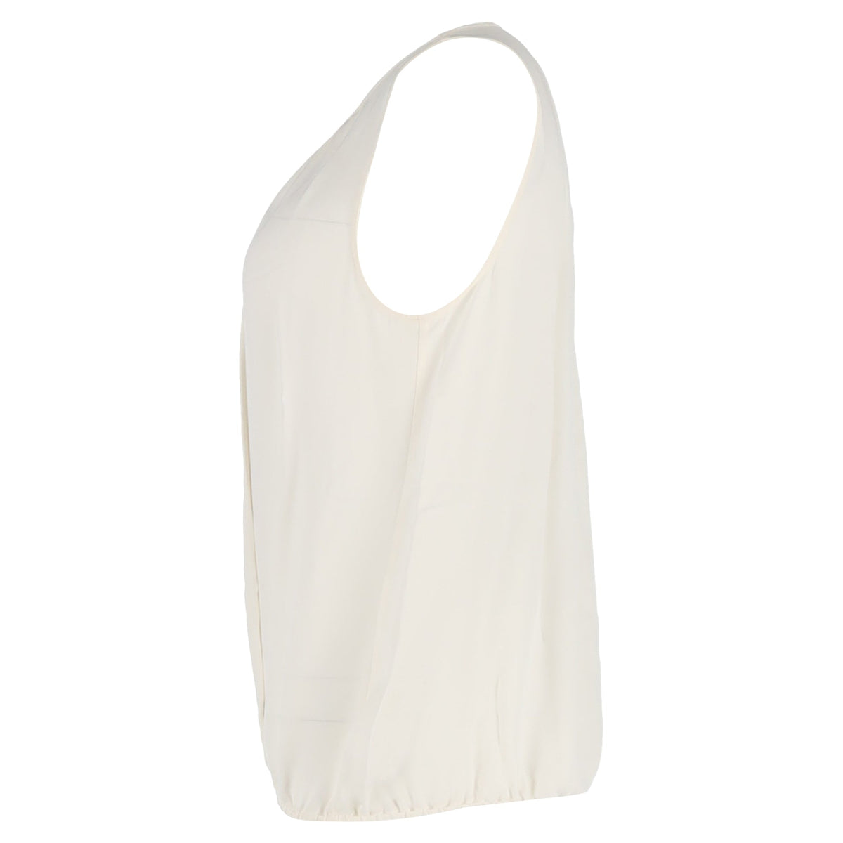 Blusa de seda sin mangas color marfil