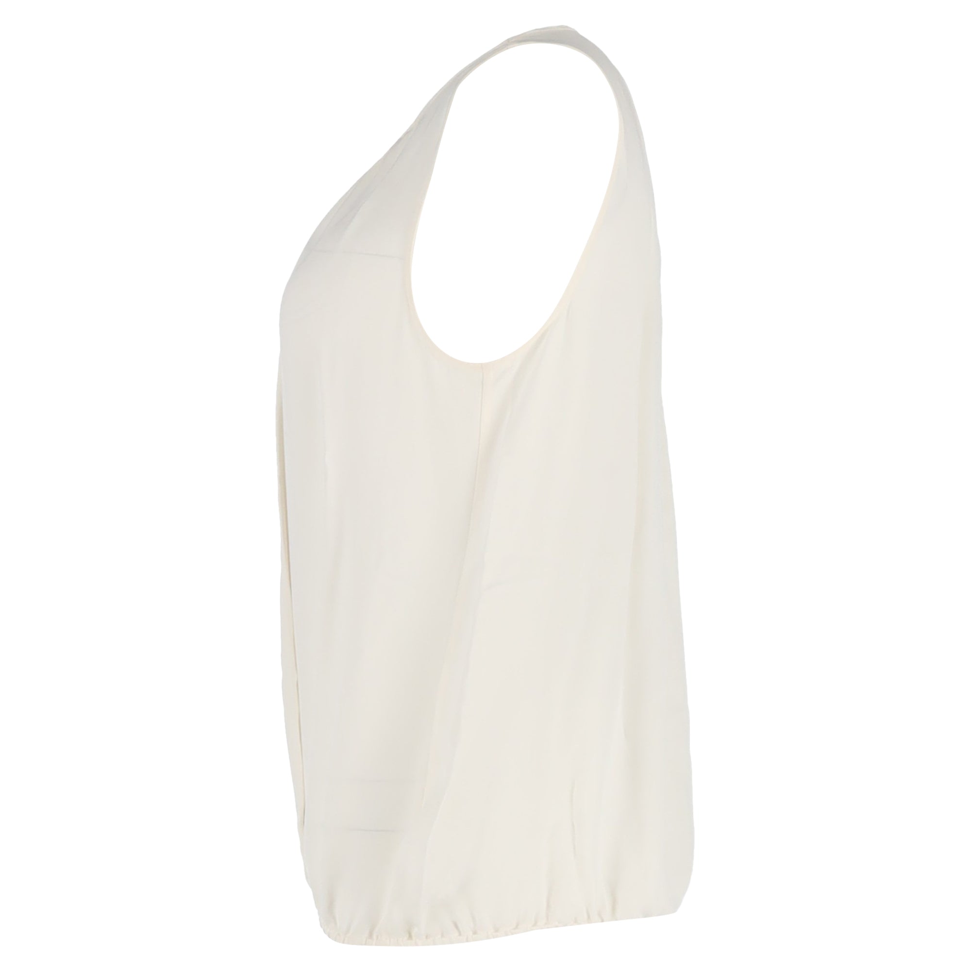 Blusa de seda sin mangas color marfil