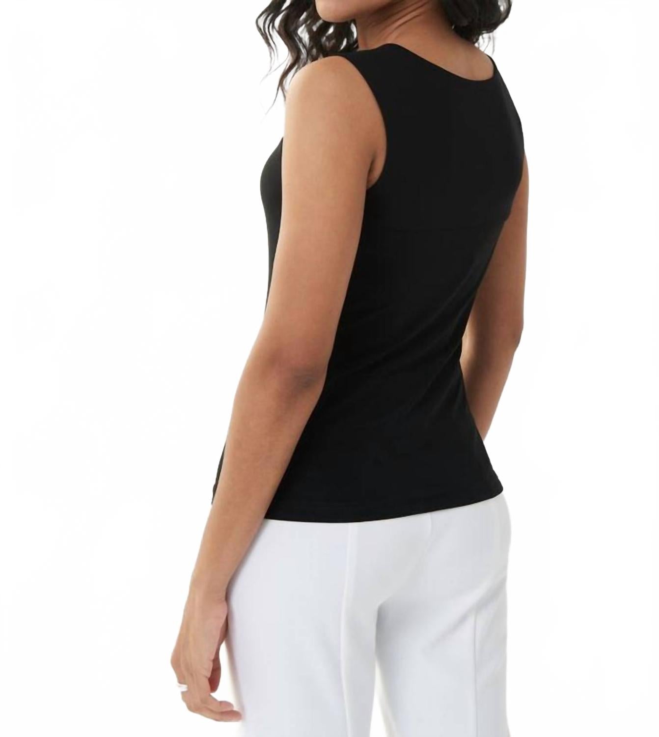 Camiseta sin mangas con escote cuadrado color negro