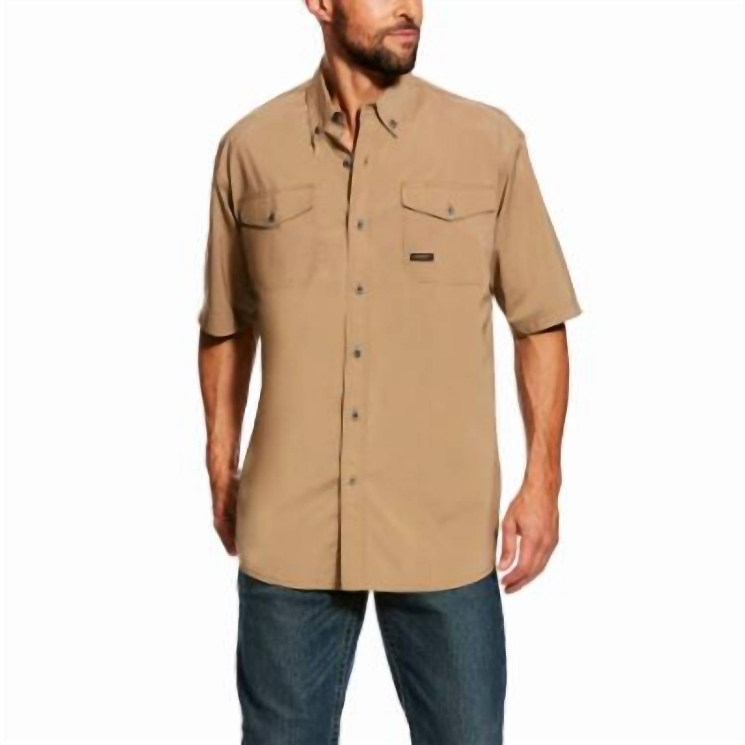 Camisa de hombre color caqui