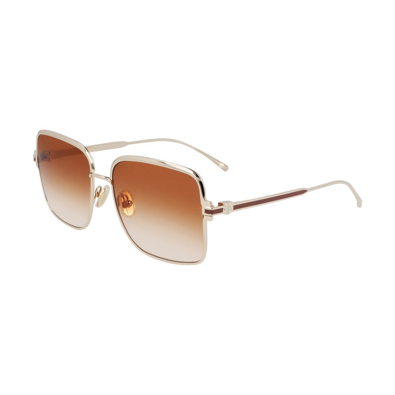 Gafas color café y dorado