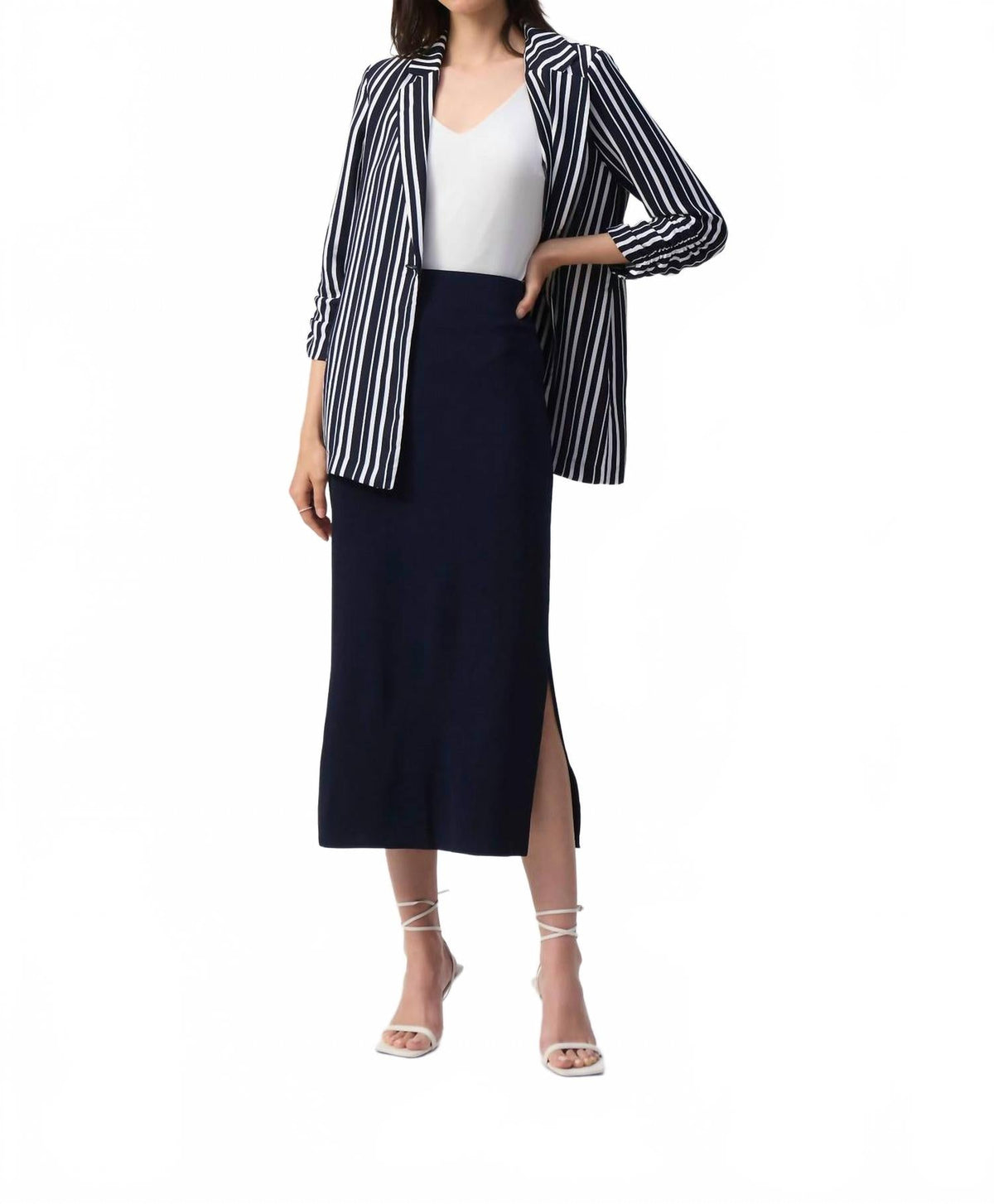 Blazer a rayas color azul