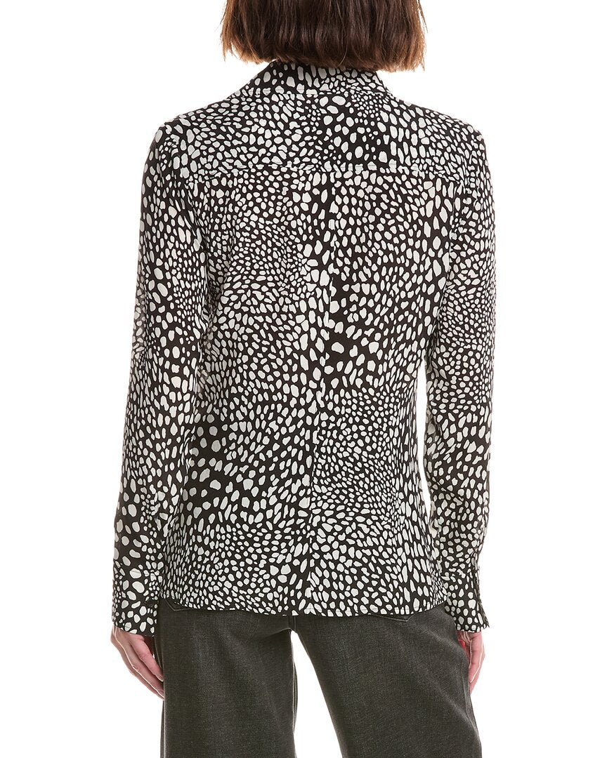Blusa de mezcla de seda con estampado