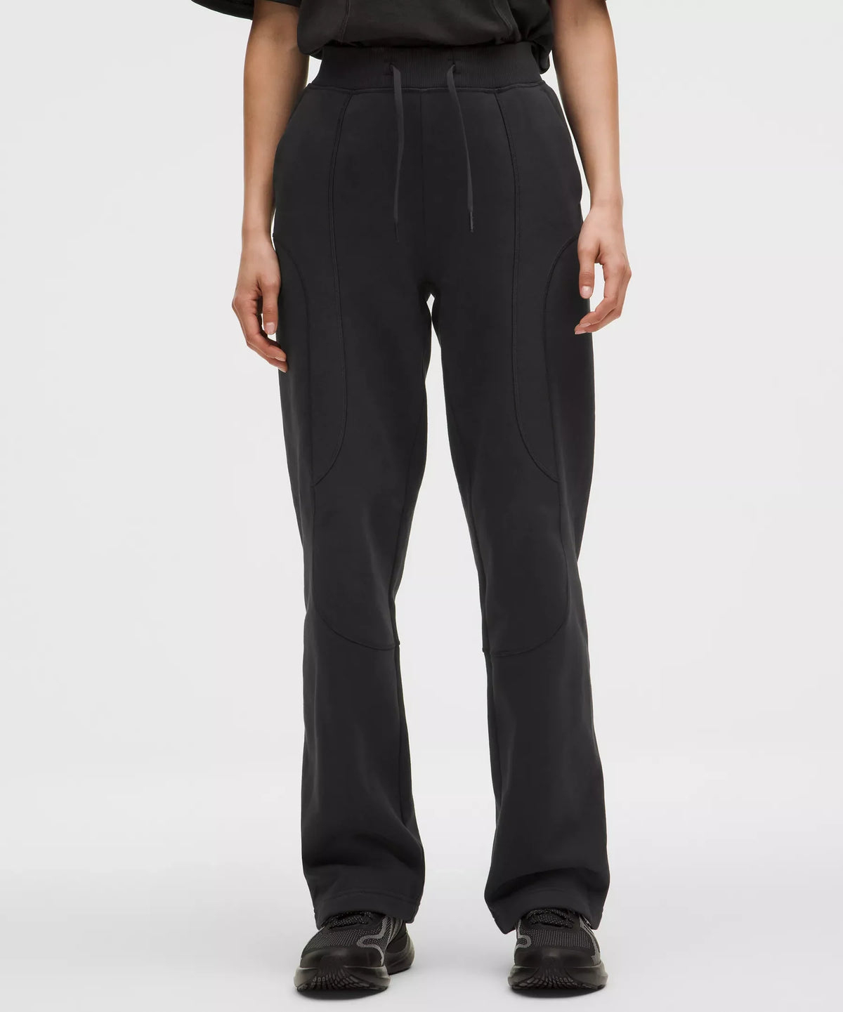 Pantalón de algodón de corte recto de tiro medio
