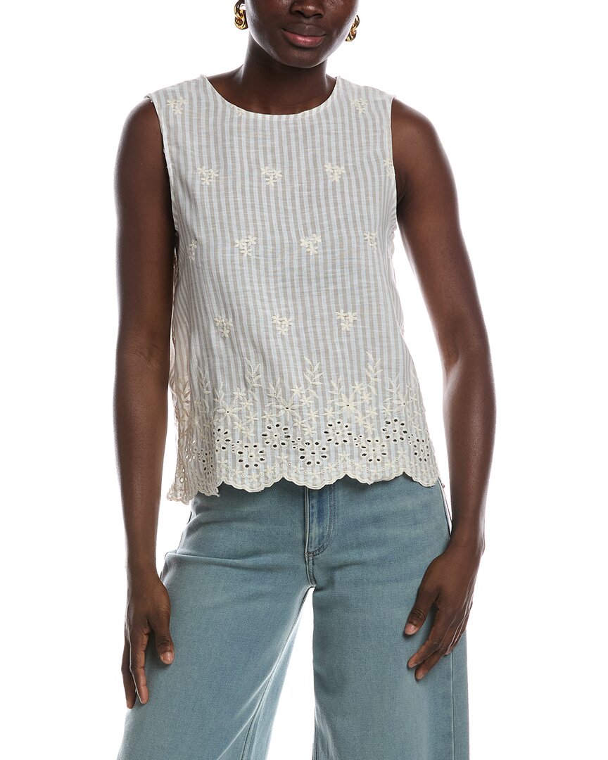 Blusa sin mangas con cuello redondo