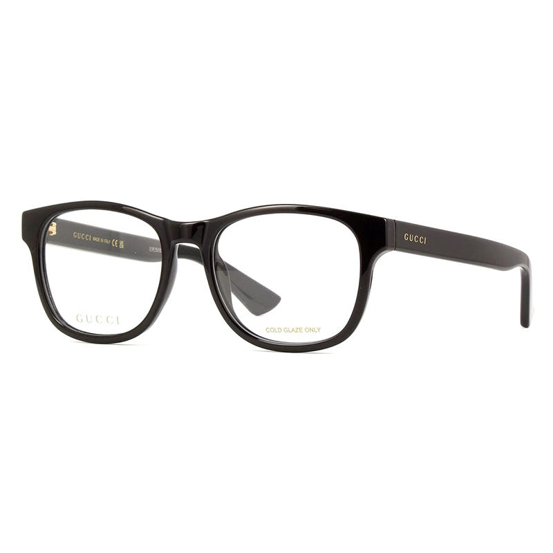 Gucci Cuadradas Marco Completo, Marco Negro Brillante y Lentes Demo Transparentes Gg1344O001