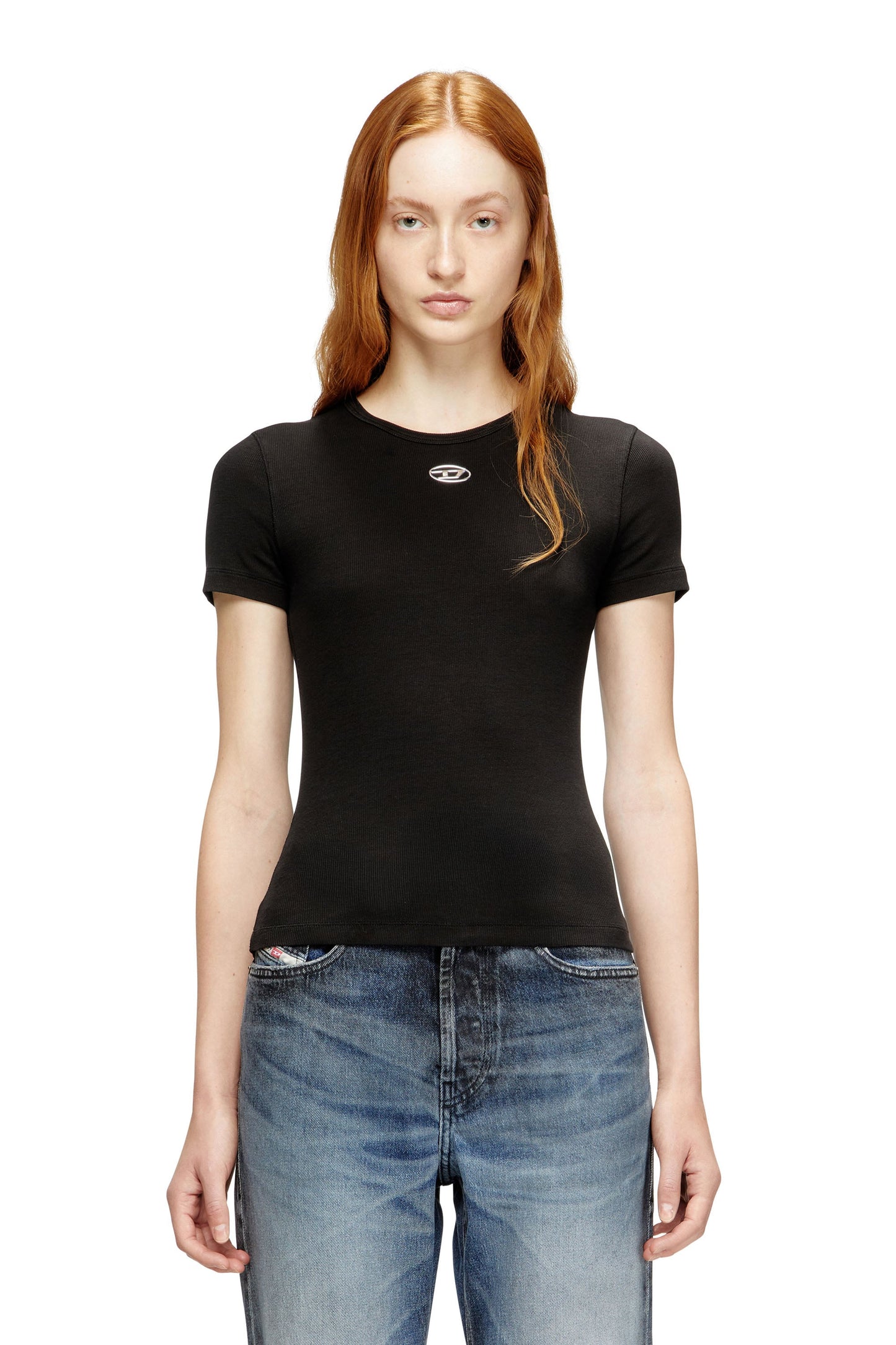 Camiseta con tejido acanalado