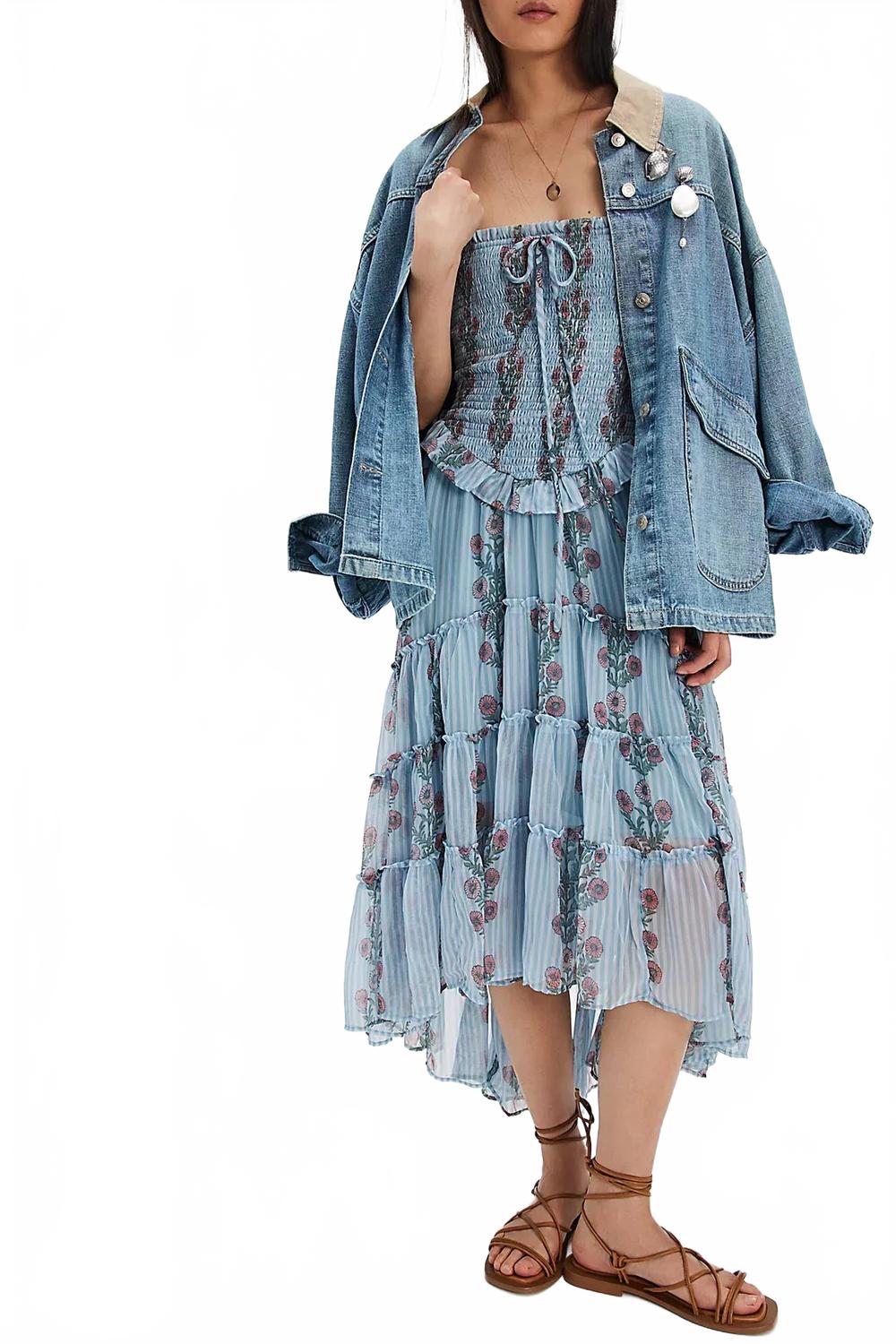 Vestido midi color azul