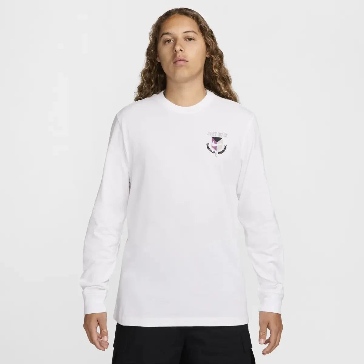 Suéter de hombre de manga larga con estampado color blanco