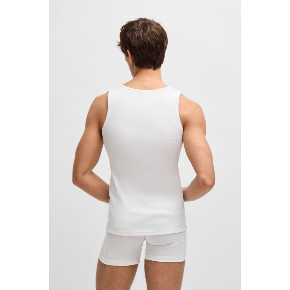 Camiseta sin mangas (3 unidades) de algodón con bordado