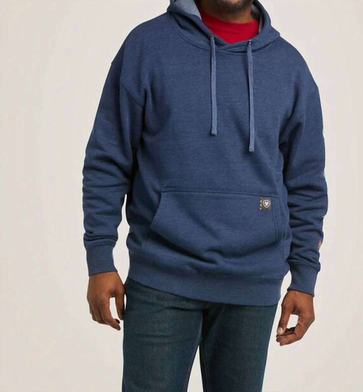Buzo con capucha de hombre con estampado color azul marino