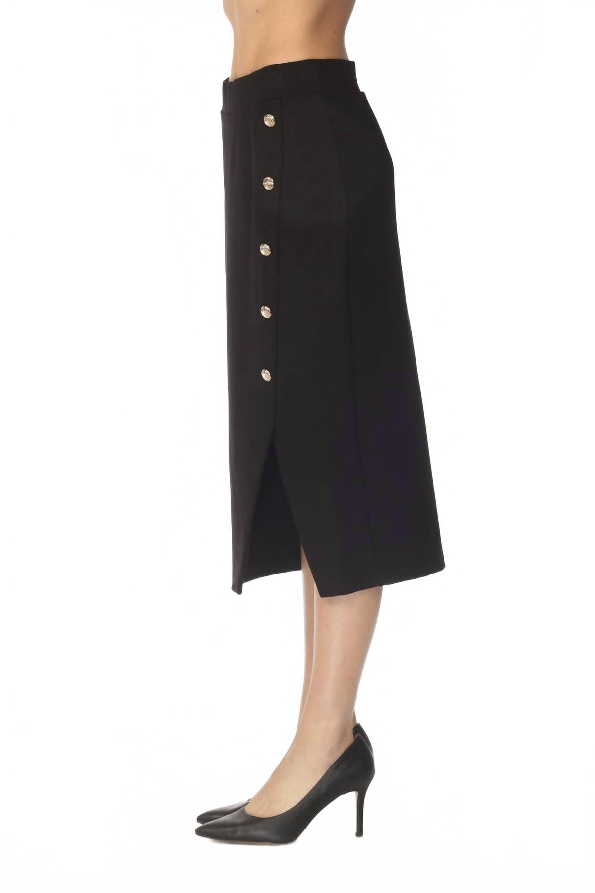 Falda midi color negro