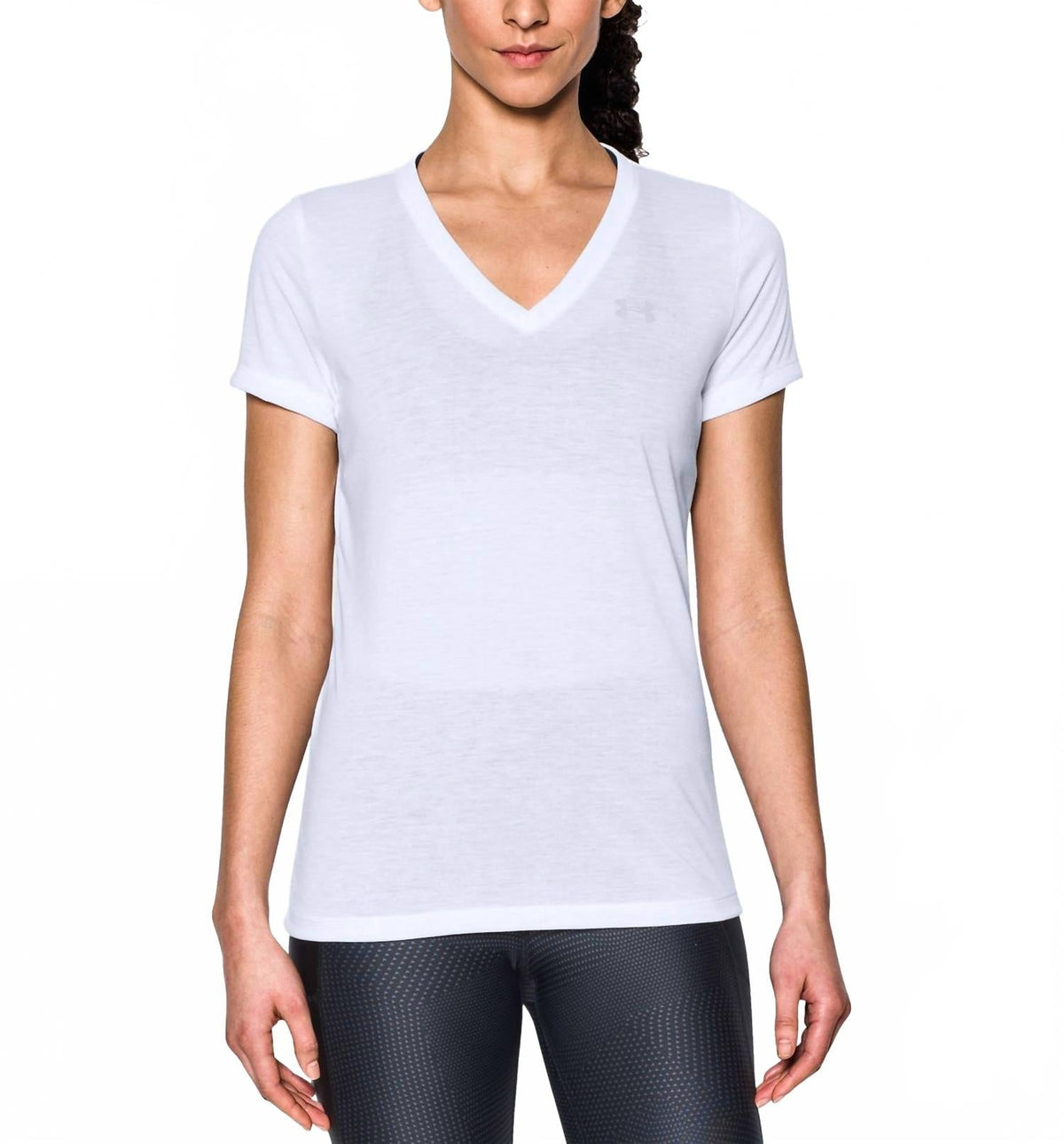 Camiseta de manga corta color blanco y gris