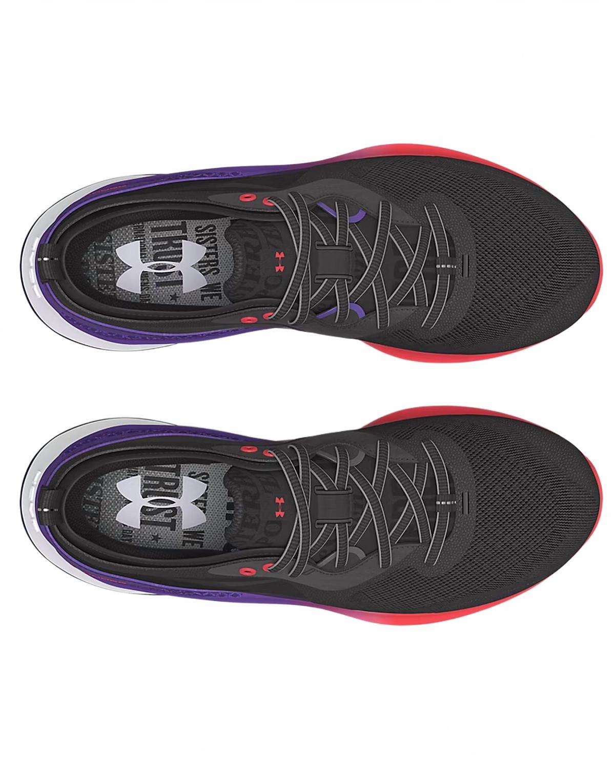 Tenis de mujer color negro y gris y violeta