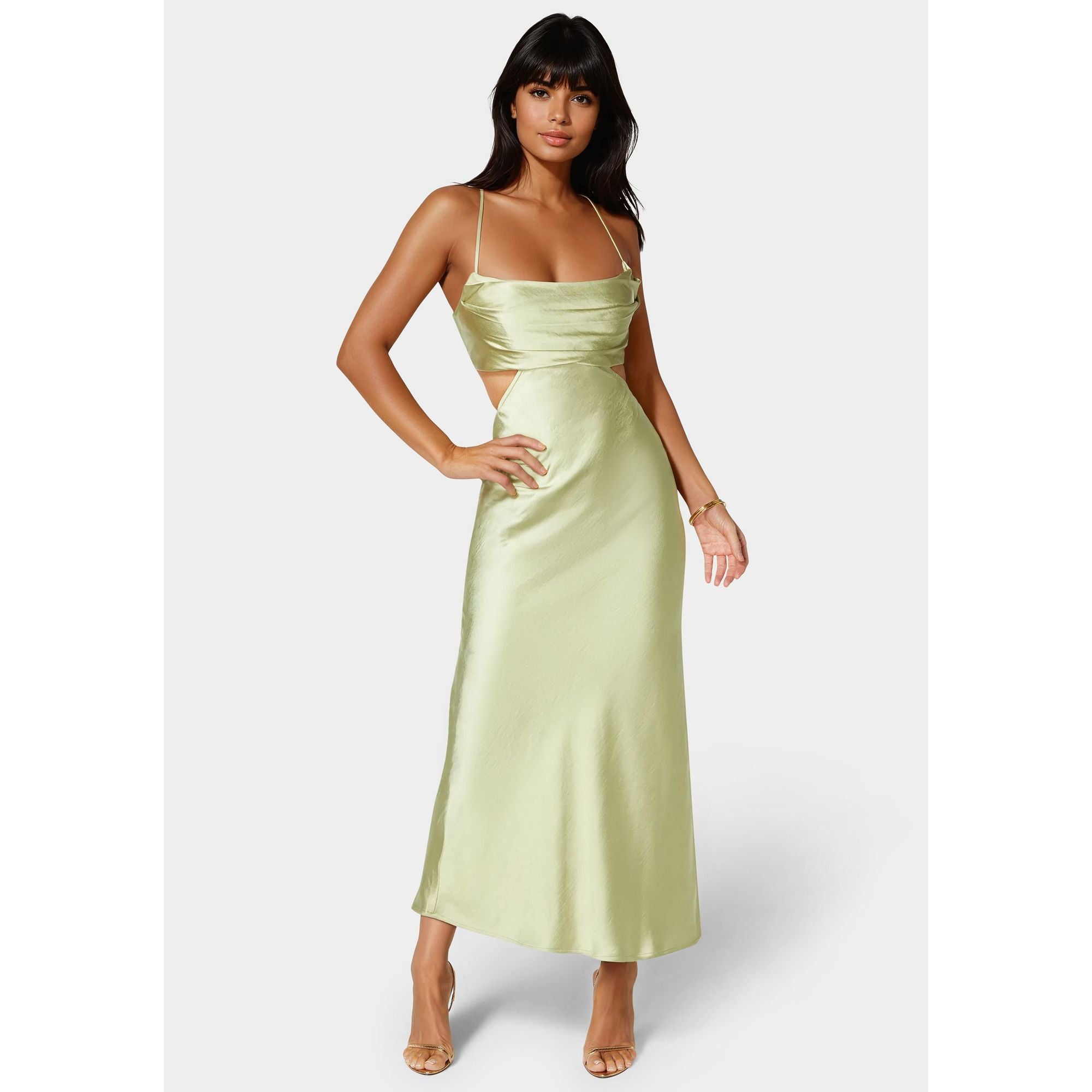 Vestido de mujer midi con espalda descubierta