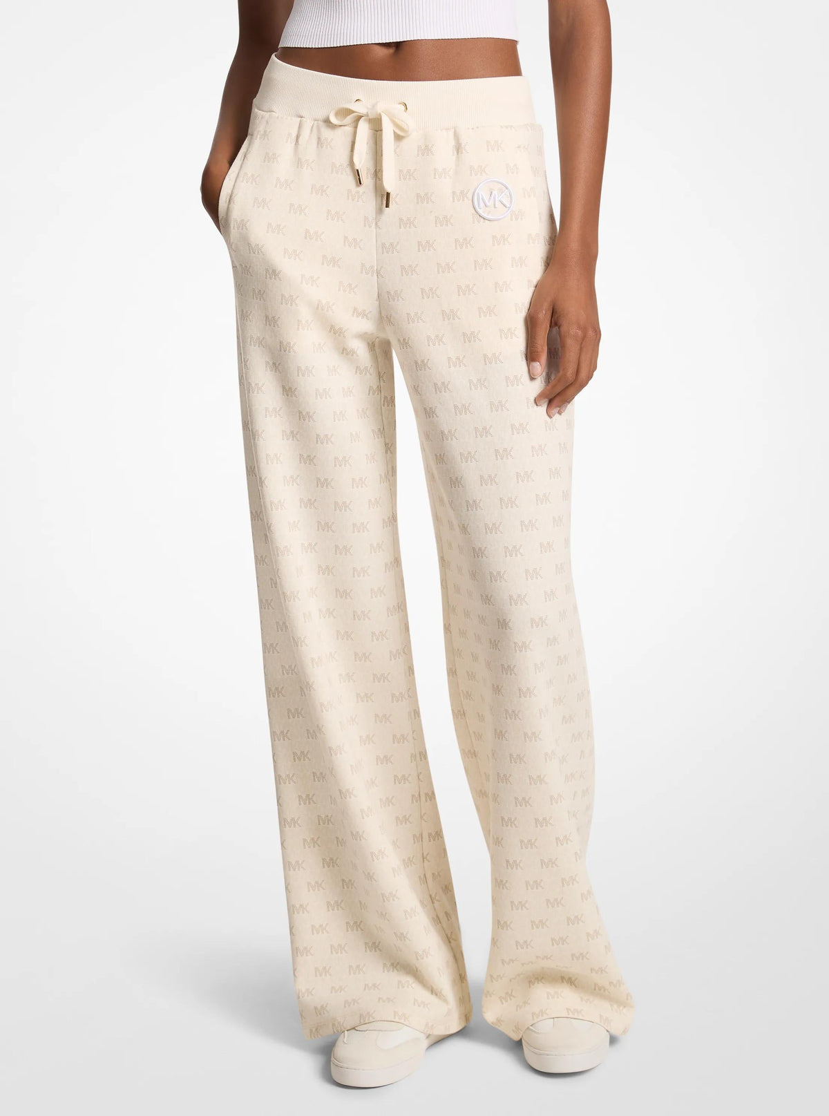 Pantalón de mezcla de algodón de pierna ancha
